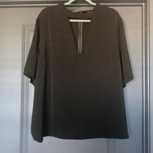 Olive Green Boohoo Top with Cutout